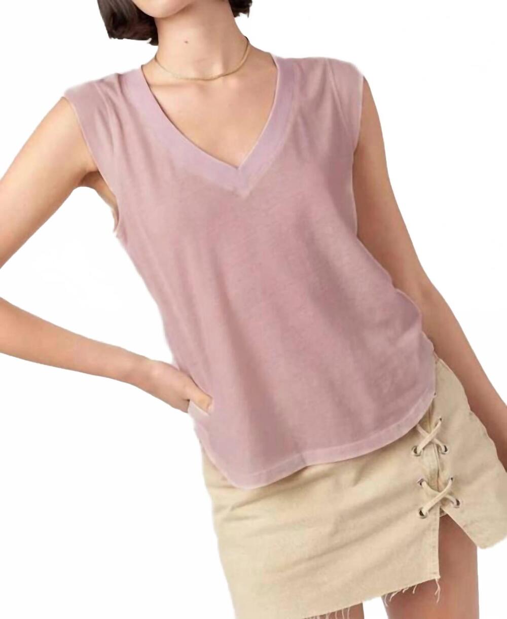 NEW PROJECT SOCIAL T rue v-neck tank top in dusty lilac